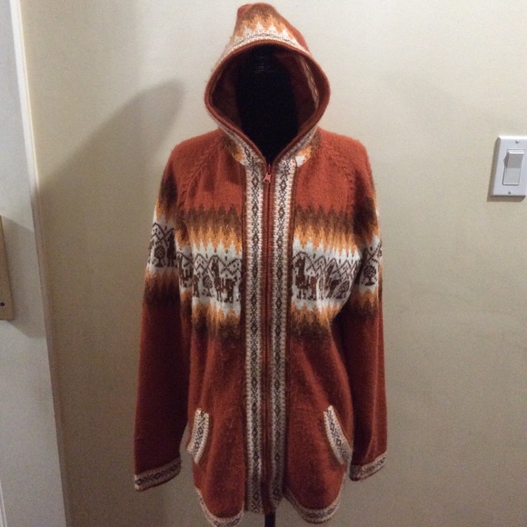 Tops - Handmade Alpaca hoodie sweater